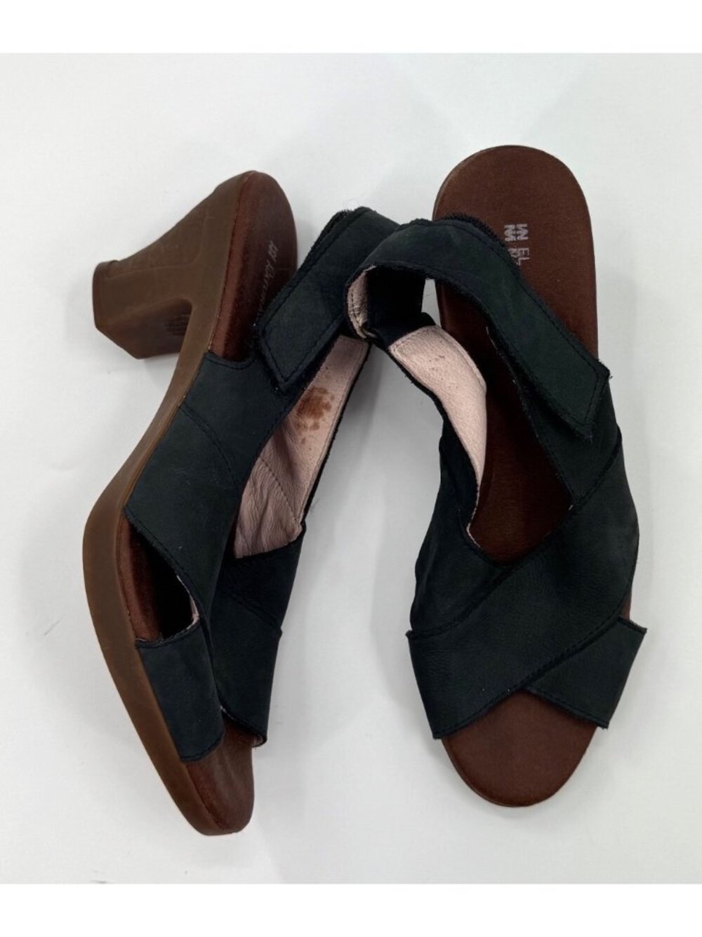 El Naturalista Espiral Slingback Navy Leather Open-Toe Sandals With Low Heel